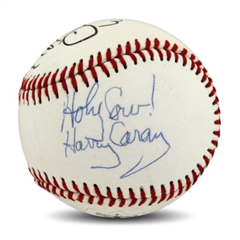 Harry Caray Single-Signed Baseball Inscribed "Holy Cow"